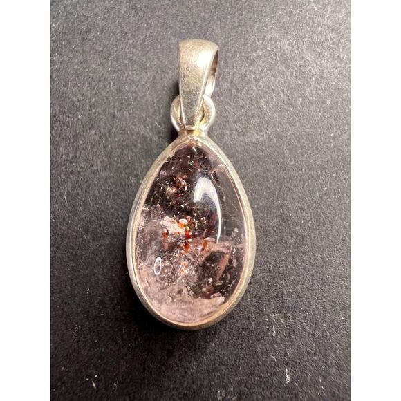 NEW Lepidocrocite quartz super 7 teardrop sterling silver pendant 3.46 grams - Picture 1 of 10